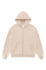 Unisex Fall 350G  Fleece Zip Up Relaxed  Solid Jacket