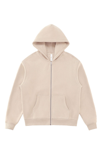 Unisex Fall 350G  Fleece Zip Up Relaxed  Solid Jacket