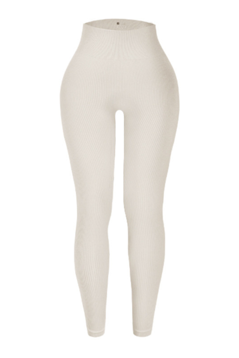 Women High-Waist Ribbed High-Waist Leggings