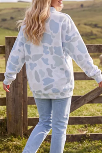 Women's Winter Camo Howdy Letter Mock Neck Sweatshirt