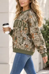 Women's Fall Custom Appliqué Embroidery Oversize Sweatshirt