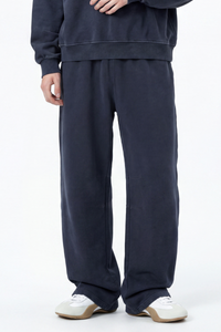Unisex Fall 100% Cotton Elastic Waist Casual Sweatpants