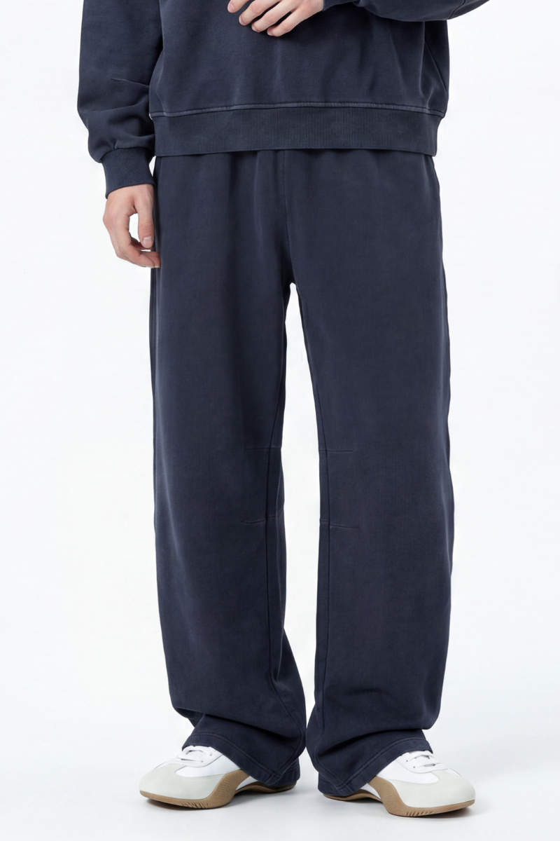 Unisex Fall 100% Cotton Elastic Waist Casual Sweatpants