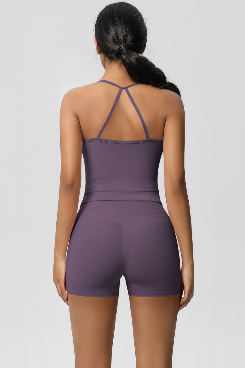 Women Workout Set: Quick Dry Sports Bra + High Waist Shorts