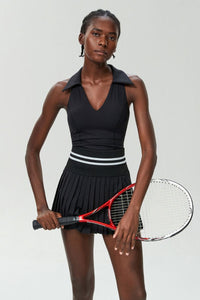 Sports & Fitness V-neck quick-drying tennis skirt two-piece set