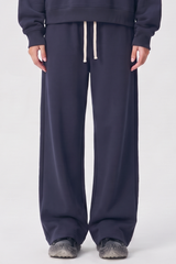 Unisex Fall Drawstring Side Pocket Wide Leg Sweatpants