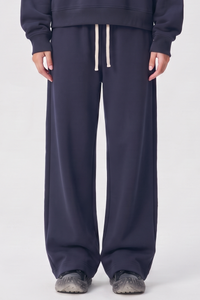 Unisex Fall Drawstring Side Pocket Wide Leg Sweatpants