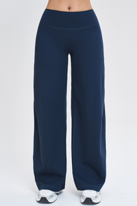 Women's High Waist V-Seam Butt Lifting Draped Wide Leg Pants