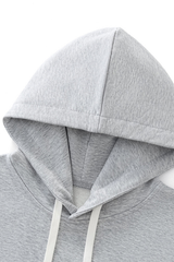 Women's Fall 100% Cotton Contrast-Stitch Boxy Cropped Hoodie