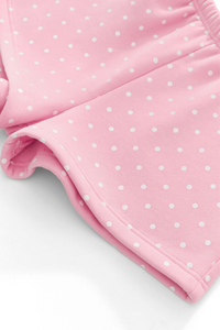 Unisex Fall Polka Dot Elastic Waist Drawstring Casual Shorts