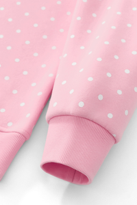 Unisex Fall Cozy Fleece Polka Dot Mockneck Sweatshirt