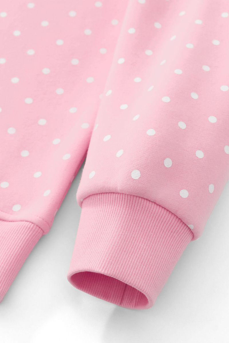 Unisex Fall Cozy Fleece Polka Dot Mockneck Sweatshirt