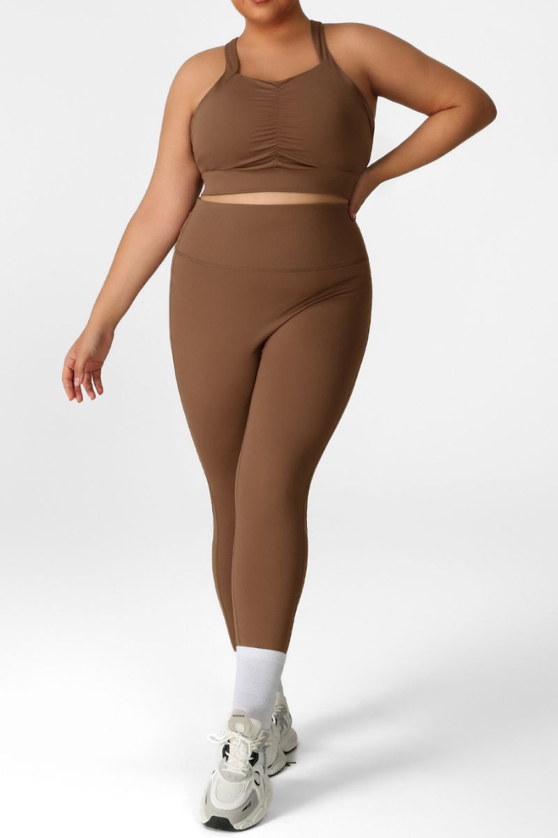 Women's Plus Size High-Intensity Training Sports Bra and Leggings 2-Piece Set