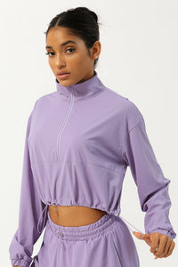 Women'S Half Zip Loose Sports Long Sleeves