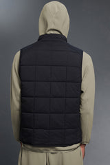 Men Lightweight Windproof Quilted Stand Collar Vest Jacket