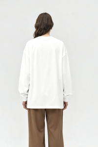 Men/Women Unisex Heavyweight 305G Cotton Retro Long Sleeve Tee
