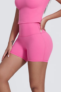 Women'S Fitness Yoga Lines Hip Tight Shorts