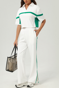 New Color-Blocked Fashion Loose Casual Tennis Sports Set