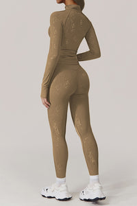 Women Gold Foil Fabric Sports Leggings