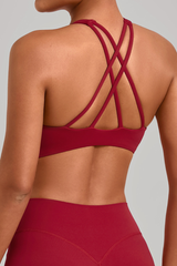 Women's Athletic Cross Back Solid Bra