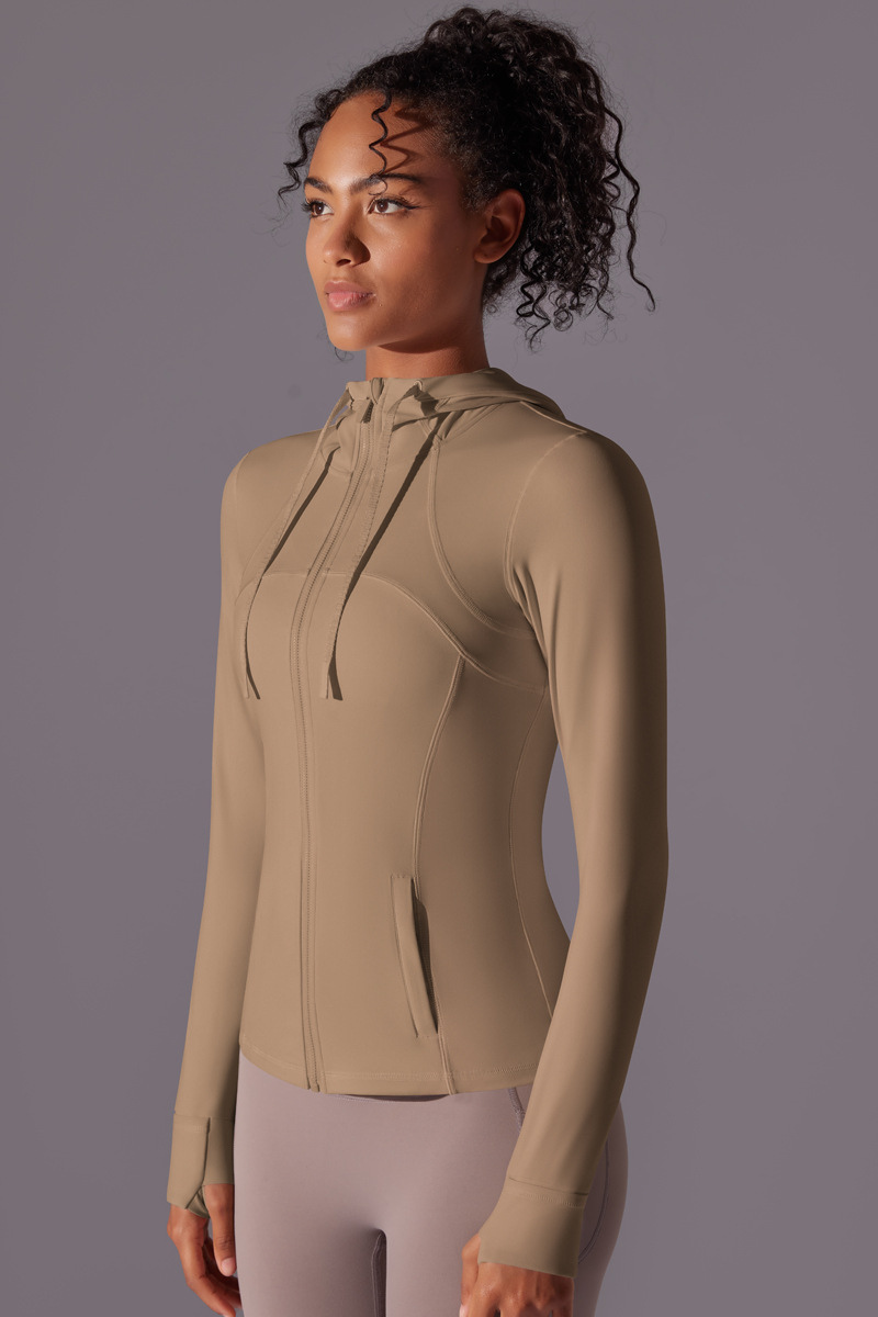 Women's Spring Slim-fit Hooded Quick-Dry Yoga Sports Jacket