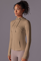 Women's Spring Slim-fit Hooded Quick-Dry Yoga Sports Jacket
