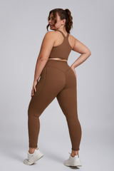 Plus Women's Butter-Soft Sports Bra & Pocket Yoga Leggings Two-Piece Set