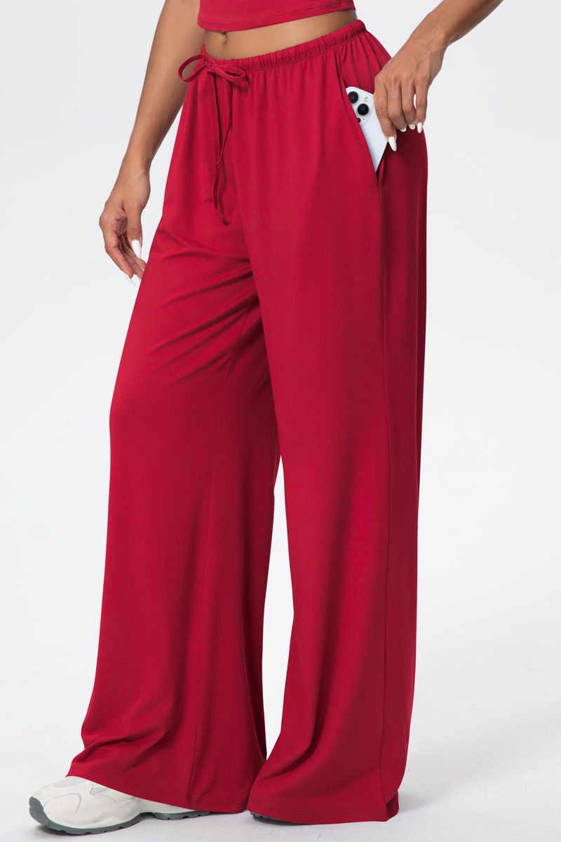 Women’s Athletic Drawstring Loose-Fit  Wide-Leg Pants