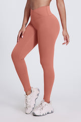 Women'S Bright Crossover High-Waisted Hip Lift Dance Stretch Cropped Pants