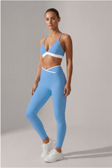 Women's Sport Triangle Cup Bra And V-Waist Leggings Yoga Set