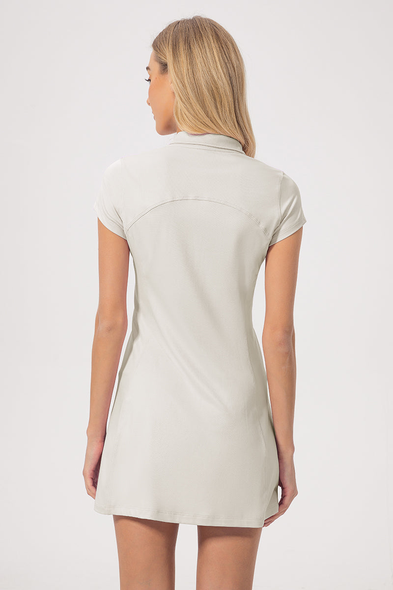 Women Mid-Length Waist Thin Ice Breathable Tennis Sports Yoga Short-Sleeved Dresses
