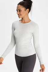 Naked-feeling, form-fitting long T-shirt