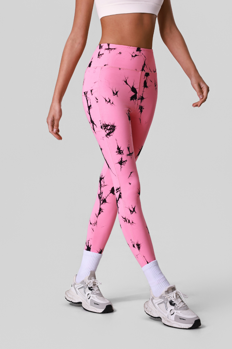 Women's Sports High Waist Tie-Dyed Side Pocket Yoga Leggings