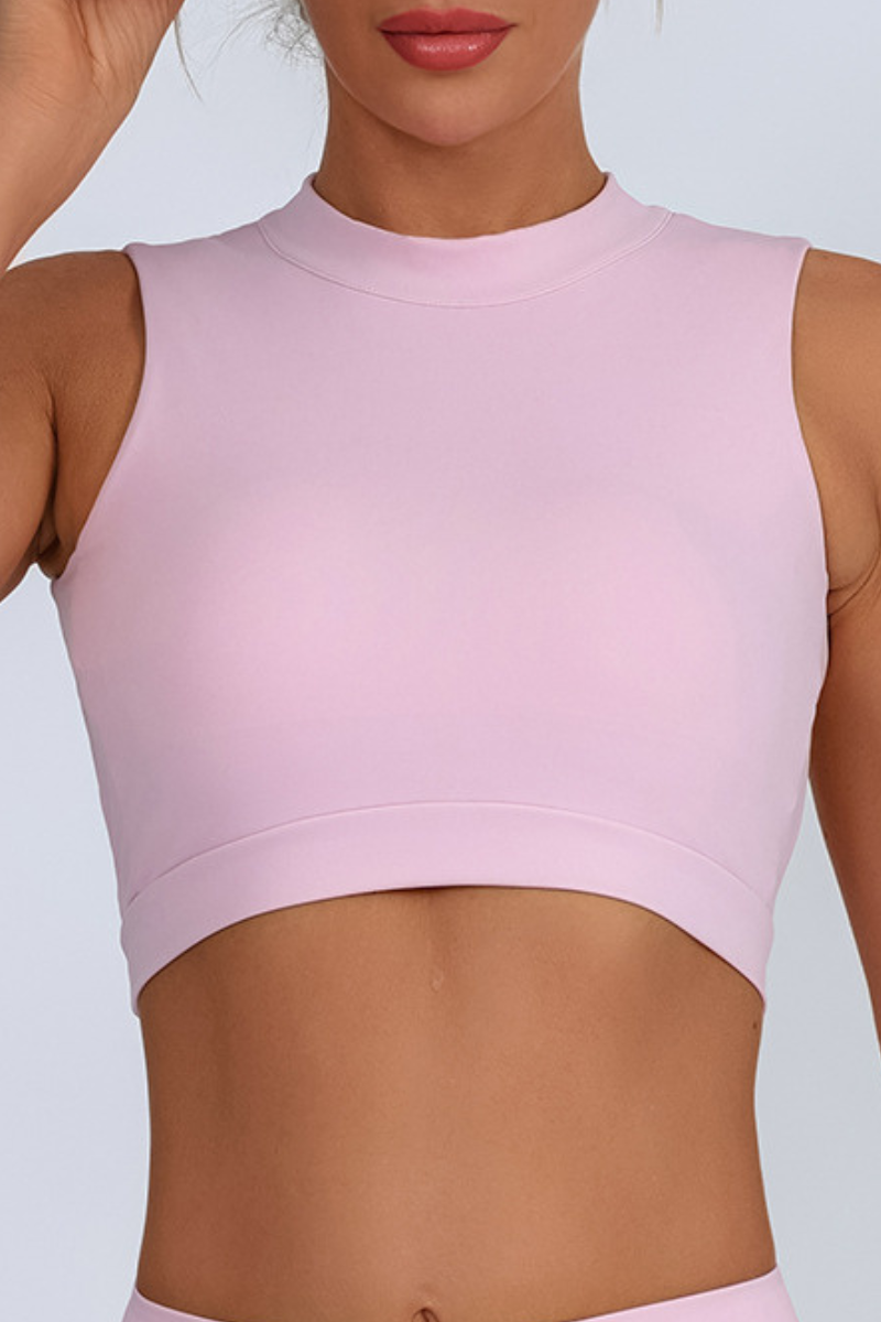 Women's Sports Solid Halterneck Cross Back Tie Tank Top