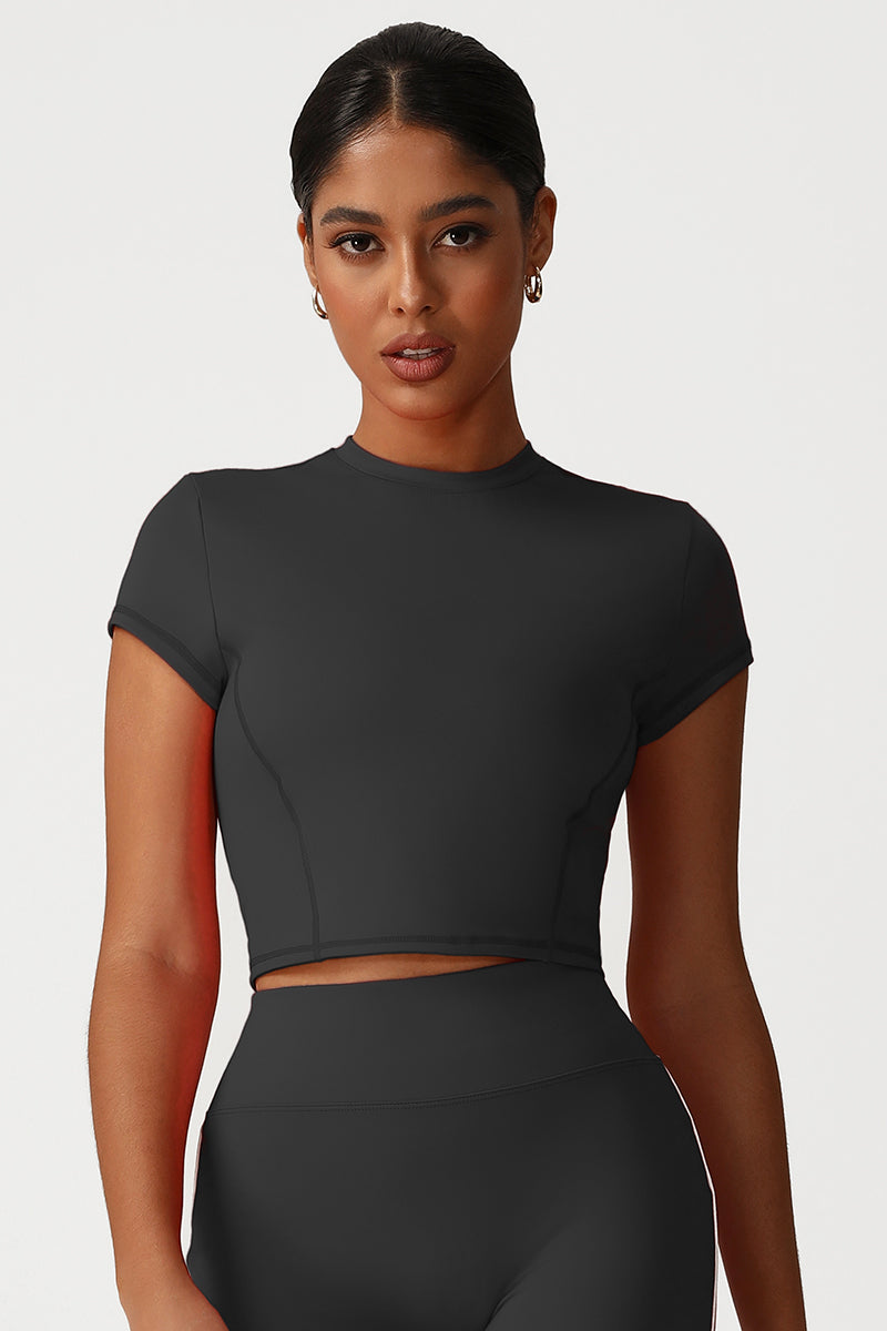 Women Slim Fit Quick-Dry Short Sleeve Yoga T-Shirt