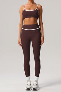 2 Pcs Set High Support Sports Bra + U-shaped waistline Yoga Sports Legging