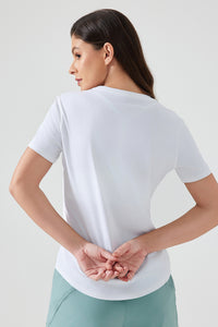 Women Lightweight Breathable Slim-Fit Quick-Dry Yoga Fitness Short-Sleeve Top