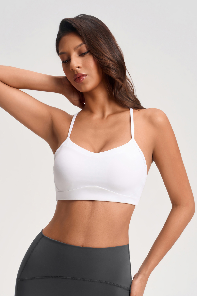 Women's Spaghetti Strap Cut-Out Sports Bra