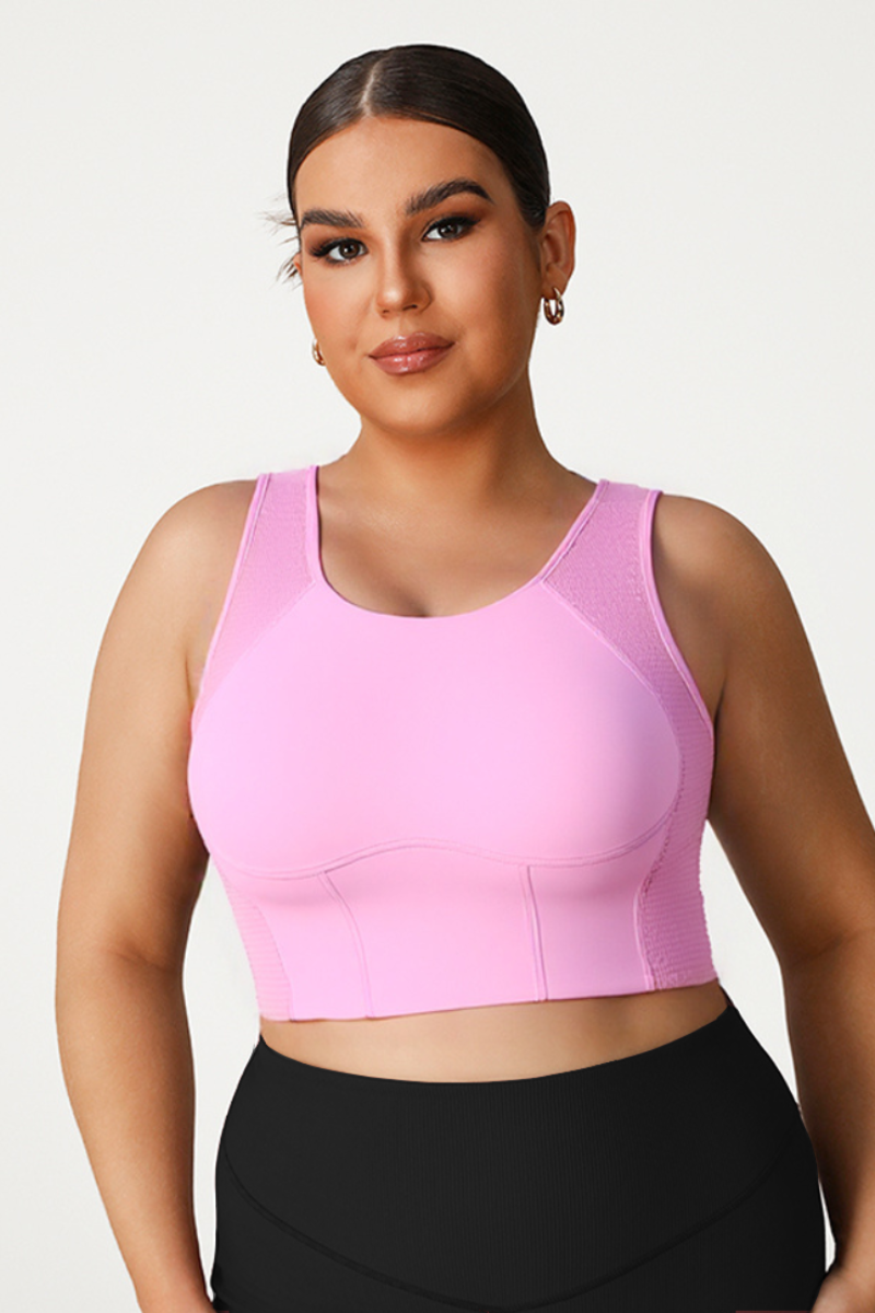 Plus Size Women's  Crisscross Back Sports Bra With Back Clos