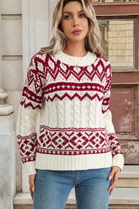 Vintage Jacquard Knit Sweater