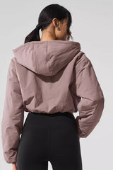 Women Hooded Fleece Casual Sport Jacket