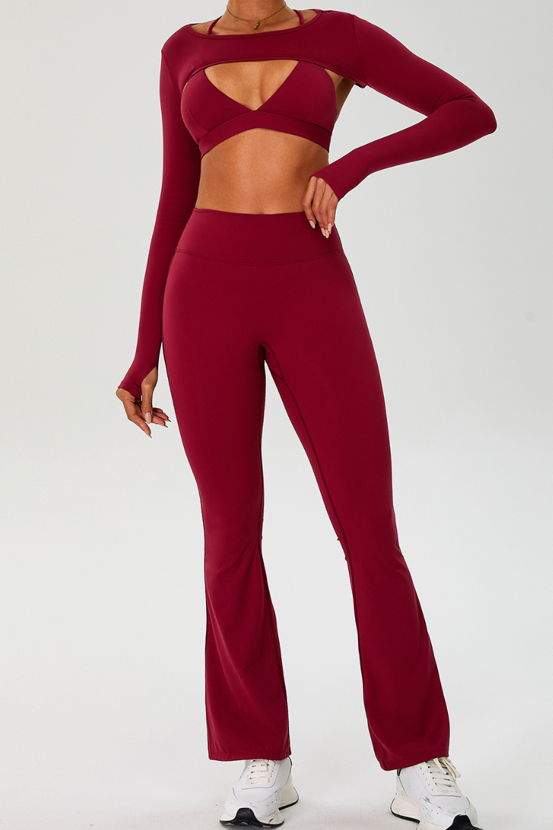 Women's Set: Triangle Cup Bra & Tank Top & Flare Pants