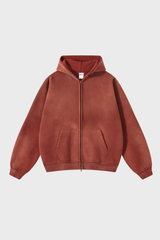 Unisex 360G Heavyweight Washed Distressed Hooded Jacket