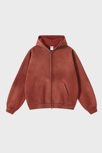 Unisex 360G Heavyweight Washed Distressed Hooded Jacket