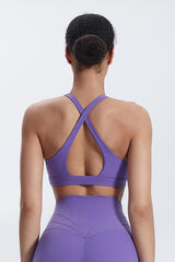 Women'S Yoga Backless Cross Stretch Bra Tank Top