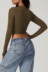 Women'S Sport Crop Top Long Sleeves