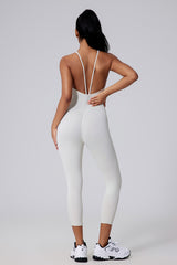Women V-Back Sculpting Butt-Lifting Naked-Feel Yoga Running Fitness Bodysuit