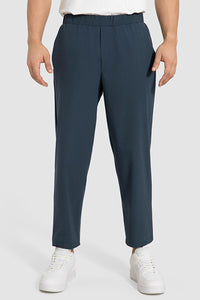 Men Summer Loose Lightweight Quick-Dry Breathable Straight Leg Cropped Casual Workout Sport Pants