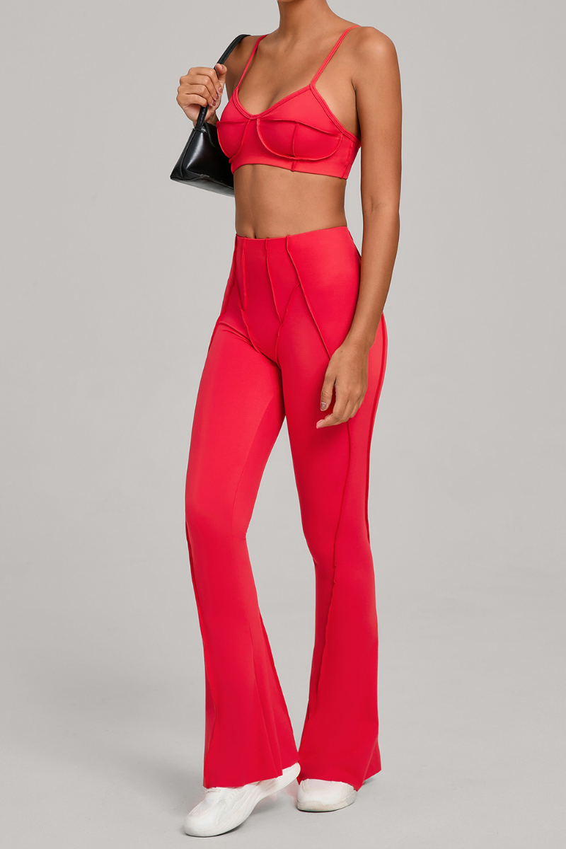 Women's Patchwork Set:Bra And Flare Pants