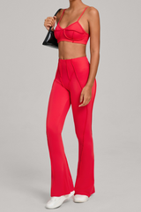 Women's Patchwork Set:Bra And Flare Pants